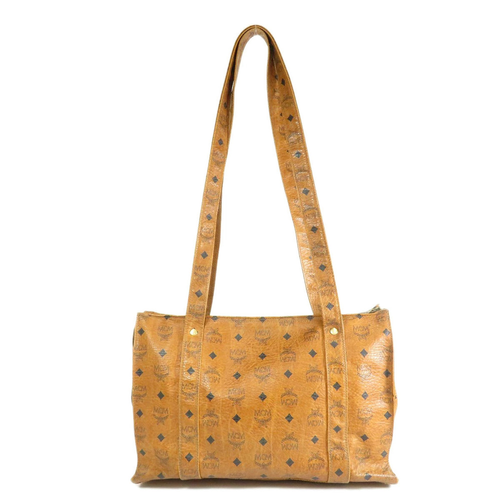 Mcm Tote Monogram Leather Bag Brown